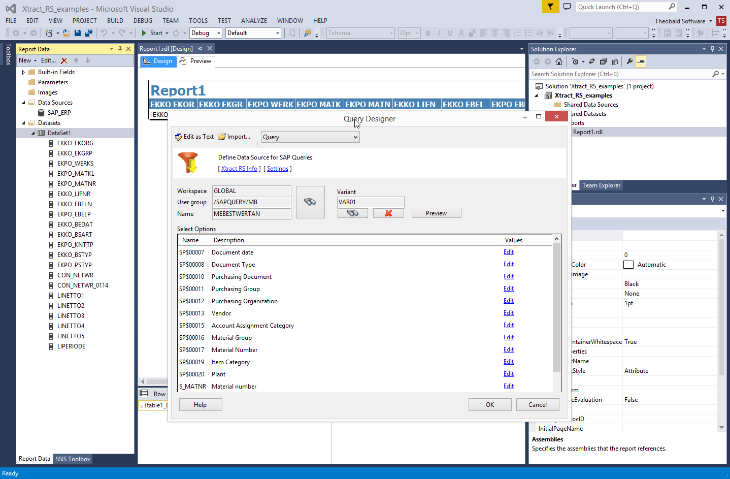 Xtract RS ECS Designer Integration Visual Studio
