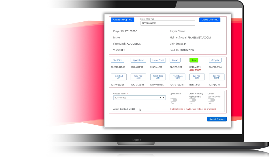 Screenshot RFID data management